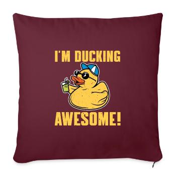 Drôle de canard grinçant - Housse de coussin décorative 45 x 45 cm - bordeaux - Devant