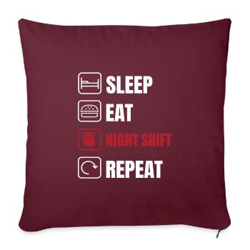 T-shirt drôle de Night Shift - Housse de coussin décorative 45 x 45 cm - bordeaux - Devant