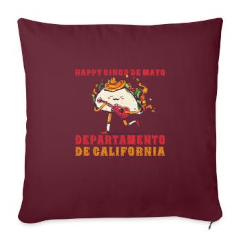 Joyeux Cinco de Mayo California - Housse de coussin décorative 45 x 45 cm - bordeaux - Devant
