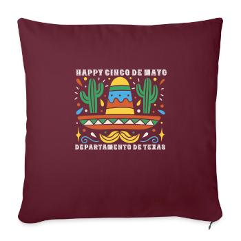 Joyeux Cinco de Mayo Departamento de Texas - Housse de coussin décorative 45 x 45 cm - bordeaux - Devant