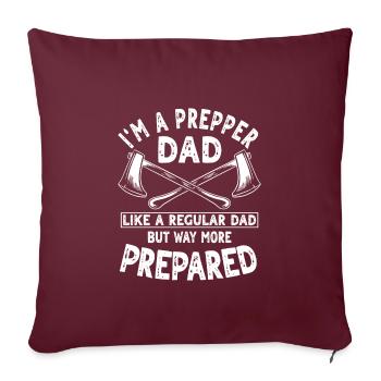 Prepper Papa Outfit Survie en plein air pour hommes - Housse de coussin décorative 45 x 45 cm - bordeaux - Devant