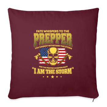 Tenue Prepper Américaine Amérique - Housse de coussin décorative 45 x 45 cm - bordeaux - Devant