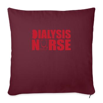 Infirmière en dialyse - Housse de coussin décorative 45 x 45 cm - bordeaux - Devant