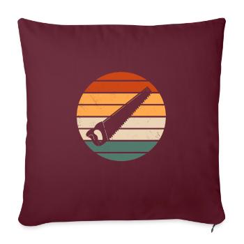Conception de scie à main rétro - Housse de coussin décorative 45 x 45 cm - bordeaux - Devant