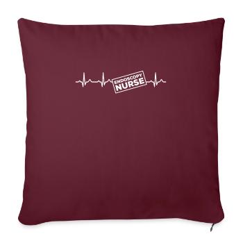 Endoscopie infirmière Heartbeat - Housse de coussin décorative 45 x 45 cm - bordeaux - Devant