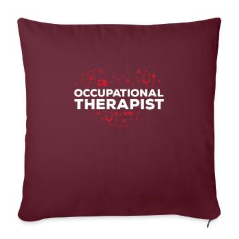 Ergothérapeute - Housse de coussin décorative 45 x 45 cm - bordeaux - Devant