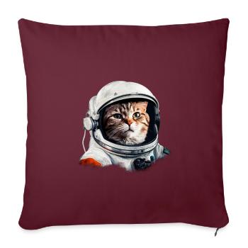 Chat Astronaute Costume Space Cats - Housse de coussin décorative 45 x 45 cm - bordeaux - Devant