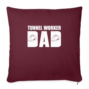 Papa ouvrier de tunnel - Housse de coussin décorative 45 x 45 cm - bordeaux - Devant