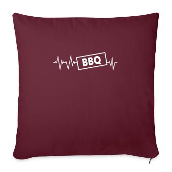 Drôle de battement de cœur BBQ - Housse de coussin décorative 45 x 45 cm - bordeaux - Devant
