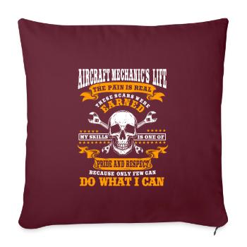 Super costume de mécanicien d’avion - Housse de coussin décorative 45 x 45 cm - bordeaux - Devant