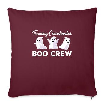 Coordinateur de formation effrayant Boo Crew Halloween - Housse de coussin décorative 45 x 45 cm - bordeaux - Devant