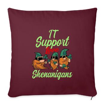 Soutien informatique Fête de la Saint-Patrick - Housse de coussin décorative 45 x 45 cm - bordeaux - Devant