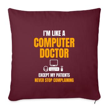 Lustiges IT Support Design Computerdoktor - Sofakissenbezug 45 x 45 cm - Burgunderrot - Vorne