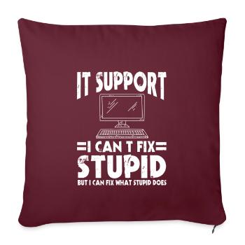 Ironisches IT Support Computer Geschenk - Sofakissenbezug 45 x 45 cm - Burgunderrot - Vorne