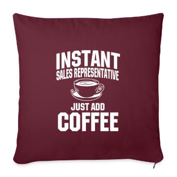 Représentant des ventes Amateurs de café - Housse de coussin décorative 45 x 45 cm - bordeaux - Devant