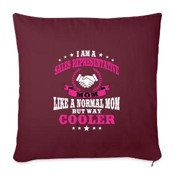 Drôle de représentante commerciale maman - Housse de coussin décorative 45 x 45 cm - bordeaux - Devant