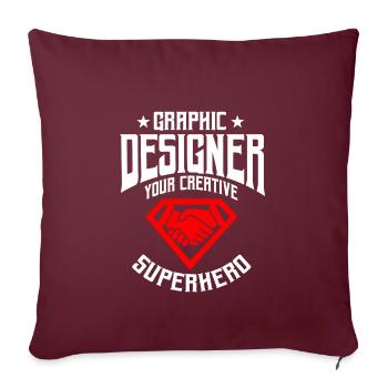 Chemise de graphiste géniale - Housse de coussin décorative 45 x 45 cm - bordeaux - Devant