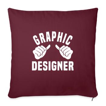 Idée cadeau de graphiste cool - Housse de coussin décorative 45 x 45 cm - bordeaux - Devant