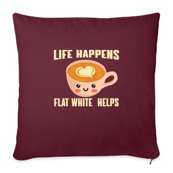 Flat White - Sofakissenbezug 45 x 45 cm - Burgunderrot - Vorne