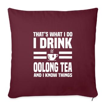 Thé Oolong Thé Chinois Traditionnel - Housse de coussin décorative 45 x 45 cm - bordeaux - Devant