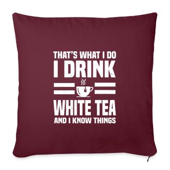 Humour du thé blanc - Housse de coussin décorative 45 x 45 cm - bordeaux - Devant