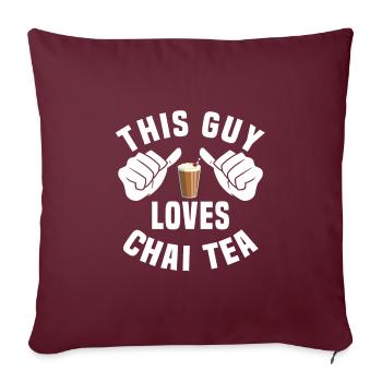 Thé Chai Humour - Housse de coussin décorative 45 x 45 cm - bordeaux - Devant