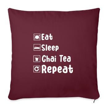 Thé Chai - Housse de coussin décorative 45 x 45 cm - bordeaux - Devant