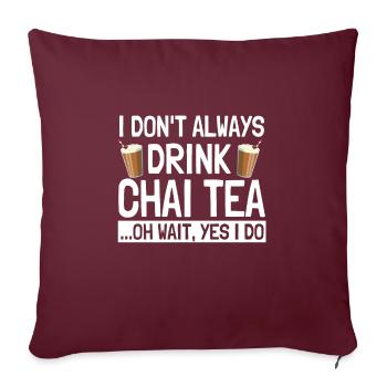 Drôle de thé Chai Dire l’amour Chai Latte - Housse de coussin décorative 45 x 45 cm - bordeaux - Devant