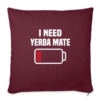 Lustiges Yerba Mate Outfit - Sofakissenbezug 45 x 45 cm - Burgunderrot - Vorne