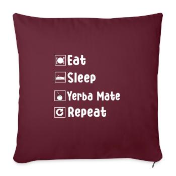 Lustige Yerba Mate Outfit Mate Tee - Sofakissenbezug 45 x 45 cm - Burgunderrot - Vorne