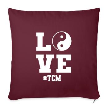 Love Tcm Médecine traditionnelle chinoise - Housse de coussin décorative 45 x 45 cm - bordeaux - Devant