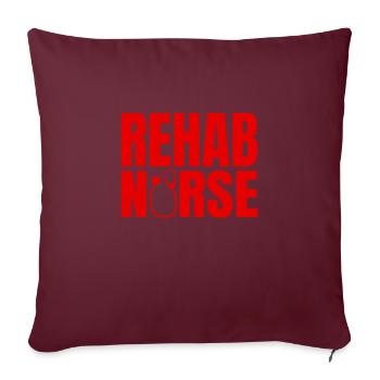 Lettrage de l’infirmière en réadaptation - Housse de coussin décorative 45 x 45 cm - bordeaux - Devant