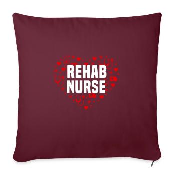 Cadeau d’infirmière en réadaptation mignonne - Housse de coussin décorative 45 x 45 cm - bordeaux - Devant