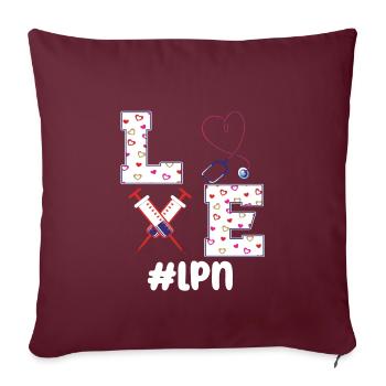 LPN Lizenzierte Praktische Krankenpflegerin - Sofakissenbezug 45 x 45 cm - Burgunderrot - Vorne