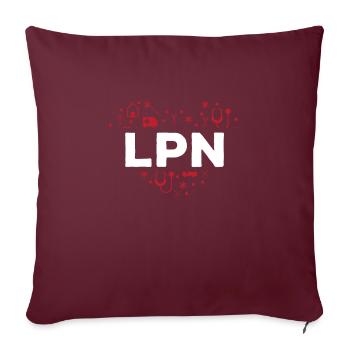 Infirmière auxiliaire autorisée - Housse de coussin décorative 45 x 45 cm - bordeaux - Devant