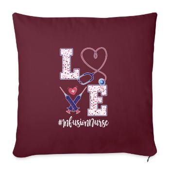 Mignon Infusion Infirmière Saint-Valentin - Housse de coussin décorative 45 x 45 cm - bordeaux - Devant