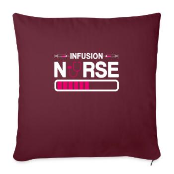 Cadeau drôle d’infirmière en infusion - Housse de coussin décorative 45 x 45 cm - bordeaux - Devant