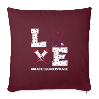 Infirmière en chirurgie plastique - Housse de coussin décorative 45 x 45 cm - bordeaux - Devant