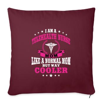 Télémédecine Infirmière Maman Tenue Femmes - Housse de coussin décorative 45 x 45 cm - bordeaux - Devant