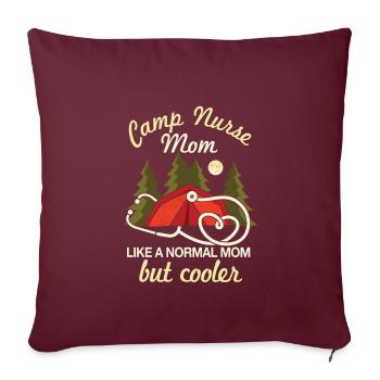 Camp Krankenschwester Mama Camping Muttertag - Sofakissenbezug 45 x 45 cm - Burgunderrot - Vorne