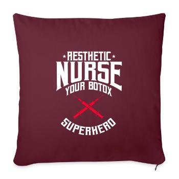 Infirmière esthétique Dicton - Housse de coussin décorative 45 x 45 cm - bordeaux - Devant