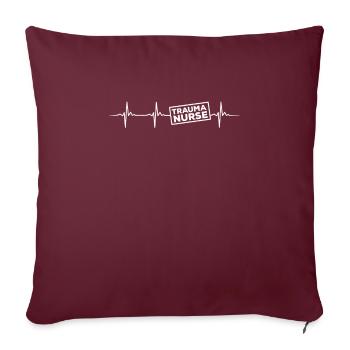 Infirmière en traumatologie Battements de cœur - Housse de coussin décorative 45 x 45 cm - bordeaux - Devant