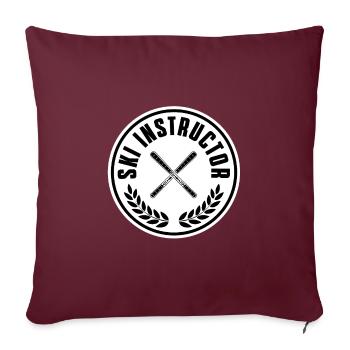 Moniteur de ski - Housse de coussin décorative 45 x 45 cm - bordeaux - Devant