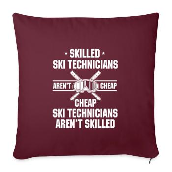Drôle de technicien de ski cadeau - Housse de coussin décorative 45 x 45 cm - bordeaux - Devant