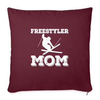 Freestyler Mama Freestyle Ski Muttertag - Sofakissenbezug 45 x 45 cm - Burgunderrot - Vorne