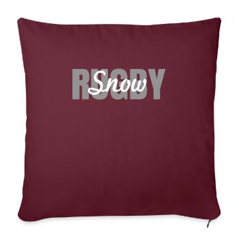Schnee Rugby - Sofakissenbezug 45 x 45 cm - Burgunderrot - Vorne