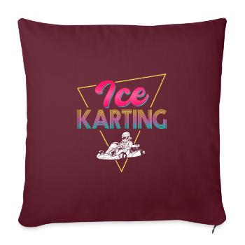 Design rétro de kart à glace des années 80 - Housse de coussin décorative 45 x 45 cm - bordeaux - Devant