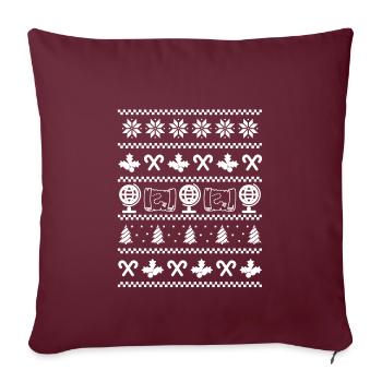 Géographie Vêtements de Noël moches - Housse de coussin décorative 45 x 45 cm - bordeaux - Devant