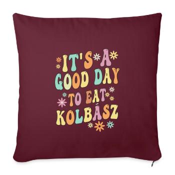 Proverbe hongrois de Kolbász - Housse de coussin décorative 45 x 45 cm - bordeaux - Devant