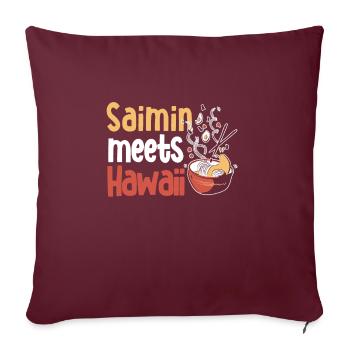 Saimin rencontre Hawaï - Housse de coussin décorative 45 x 45 cm - bordeaux - Devant